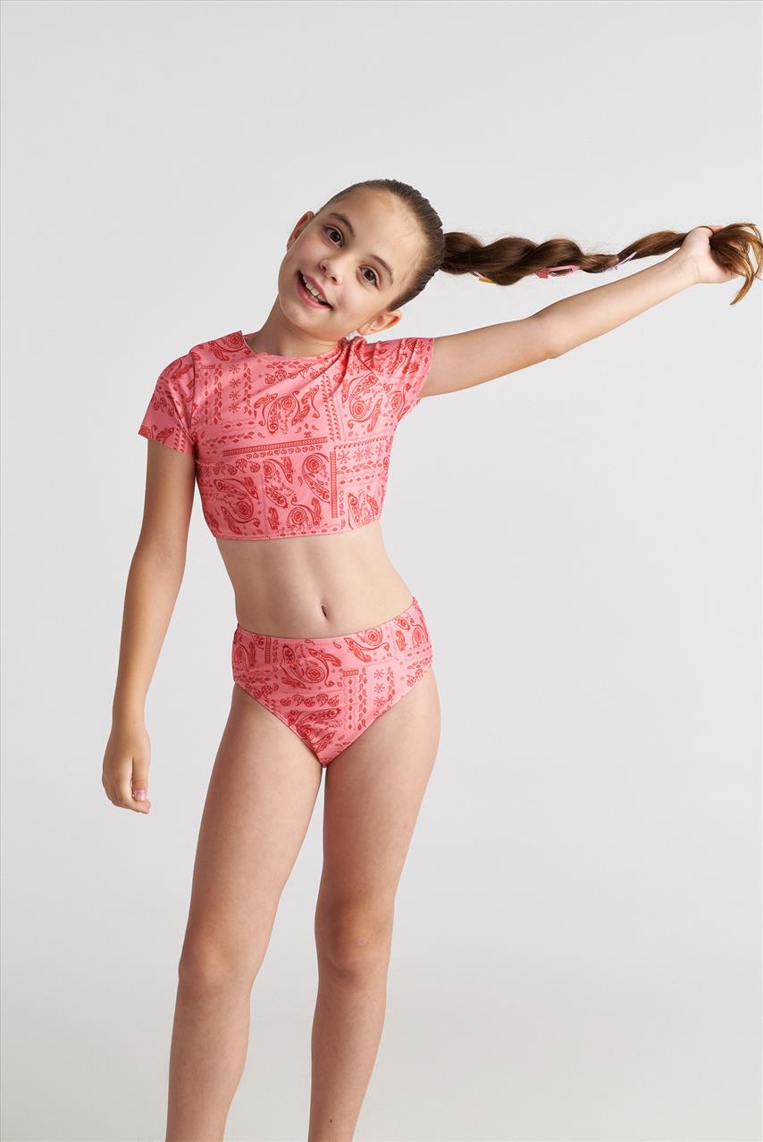 BIKINI PINK BANDANA ALLOVER PRINT PINK BY TWO IN A CASTLE