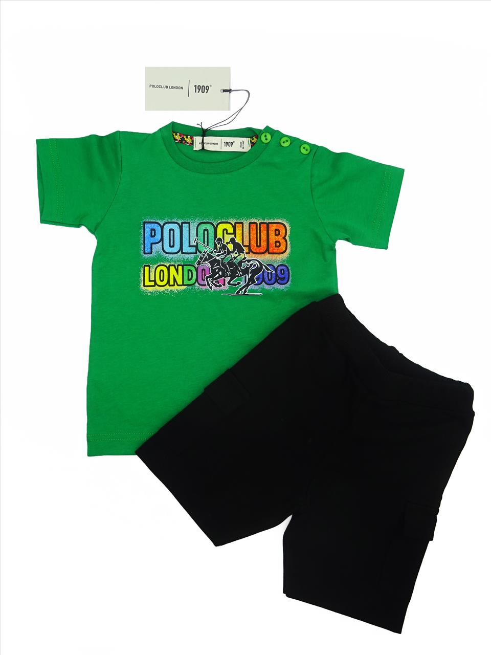 SET TSHIRT-SHORTS COTTON 2CLS BABY BOY POLO CLUB S9M-30M