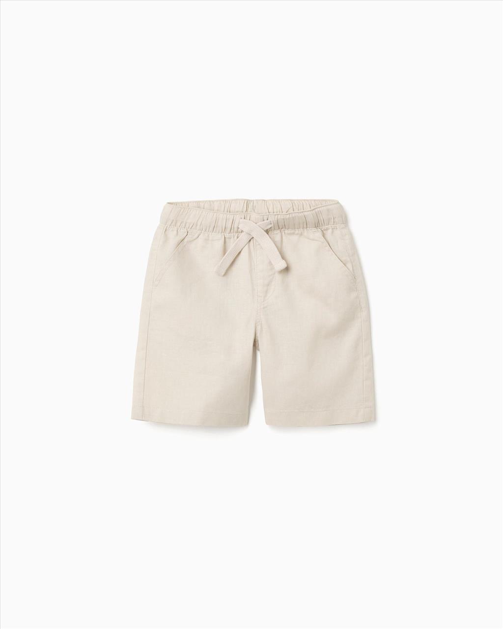 SHORTS LINEN BEIGE BOY ZIPPY S3-12