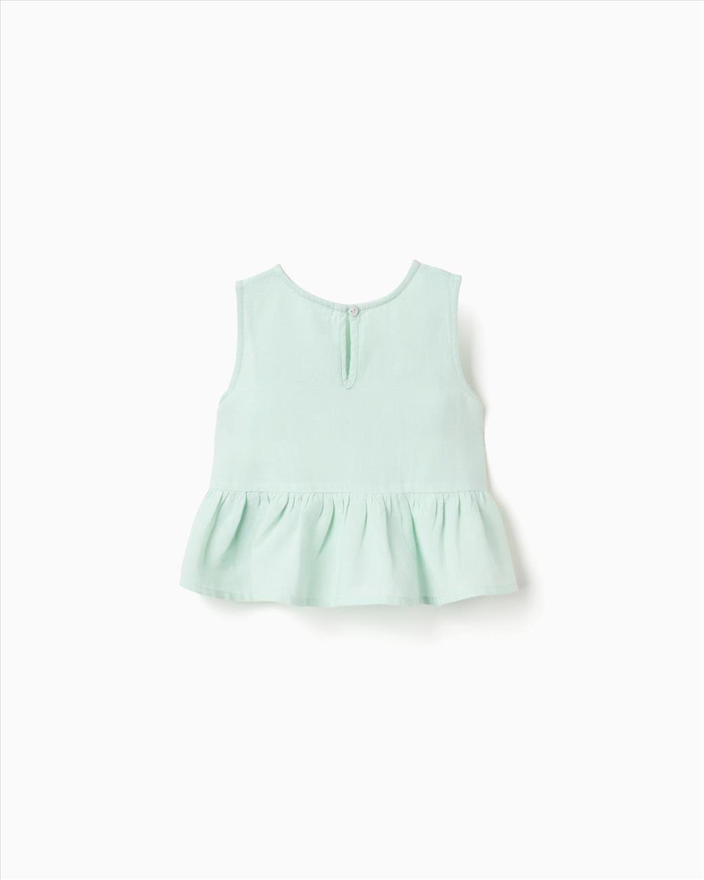 ΤΟΥΝΙΚ LINEN LIGHT GREEN GIRL ZIPPY S3-14
