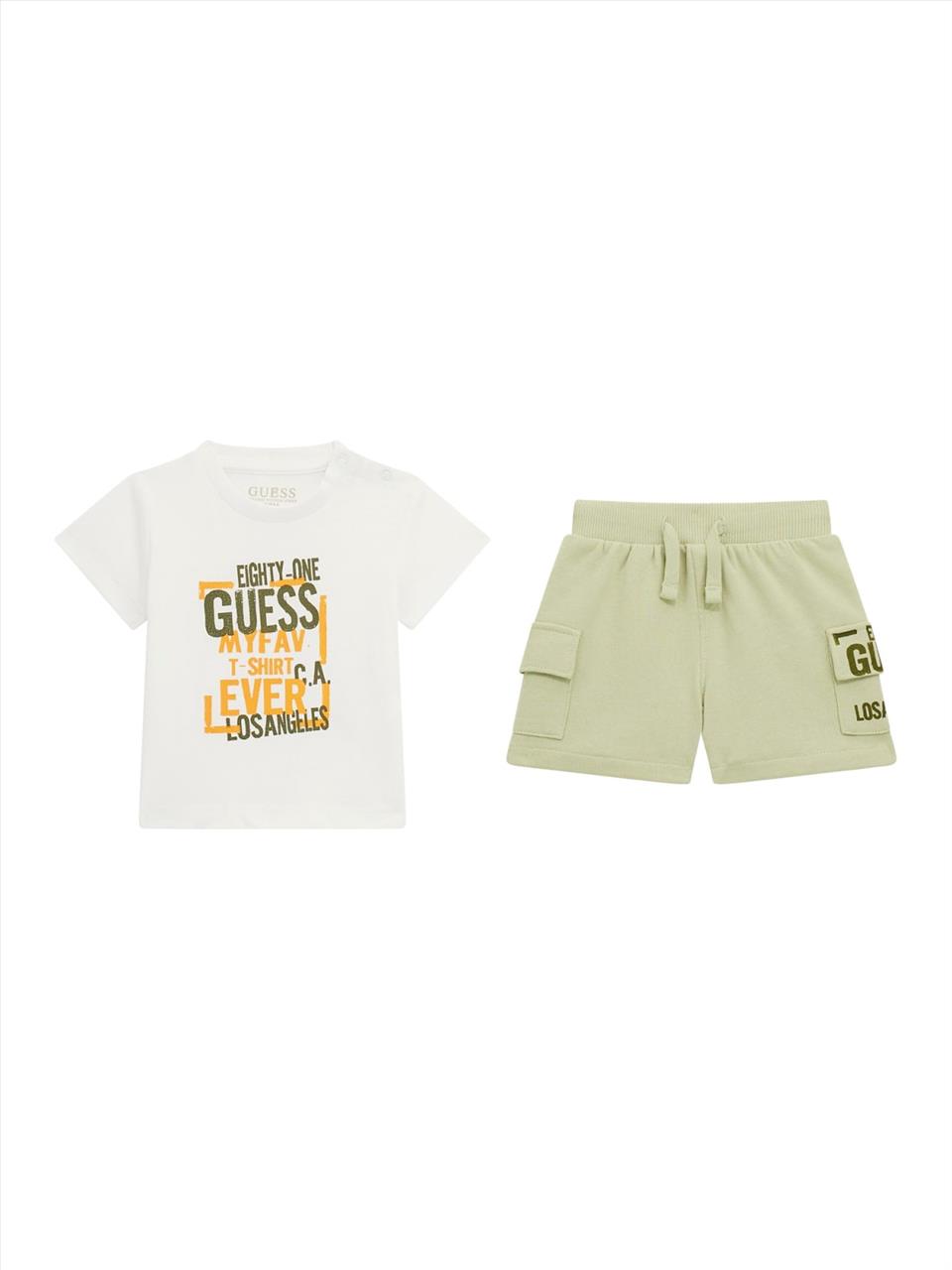 SET TSHIRT-SHORTS COTTON BABY BOY GUESS S12M-2Y