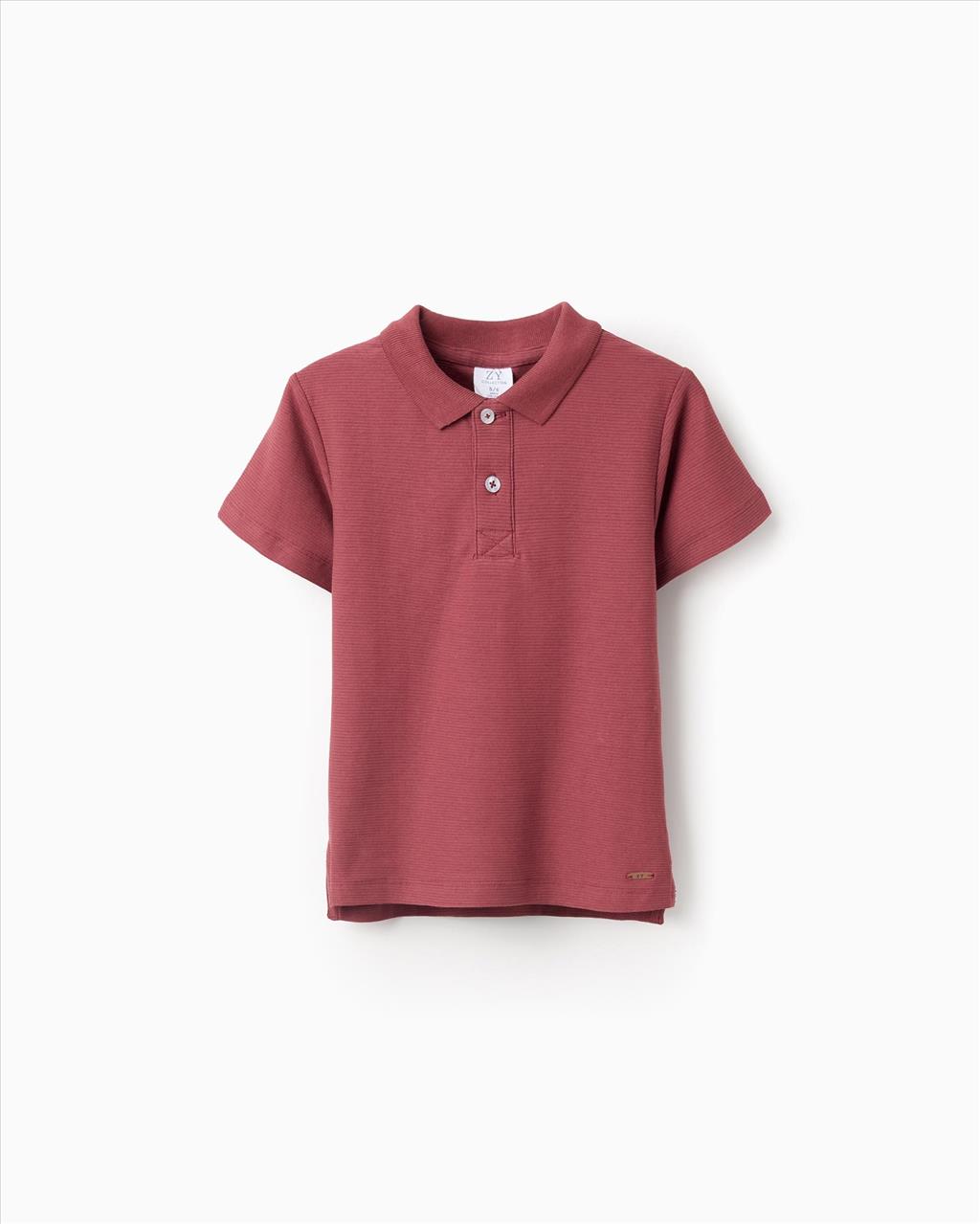 ΜΠΛΟΥΖΑ K/M POLO COTTON BROWN BOY ZIPPY S3-14