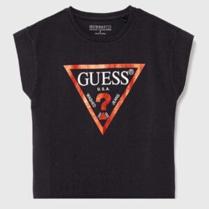 TSHIRT K/M BLACK GIRL GUESS S8-16