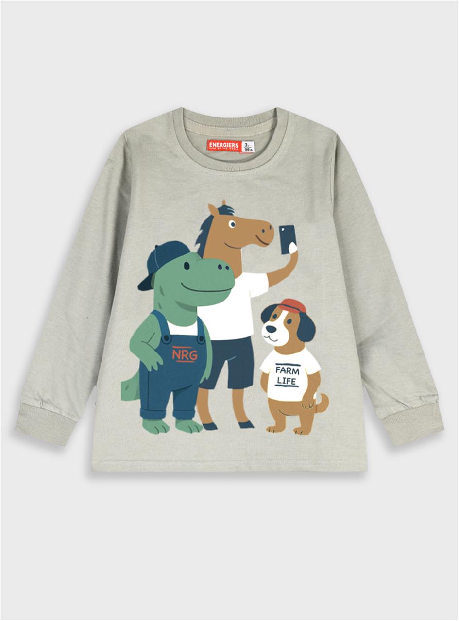 TSHIRT M/M COTTON GREY BOY ENERGIERS S12M-7Y