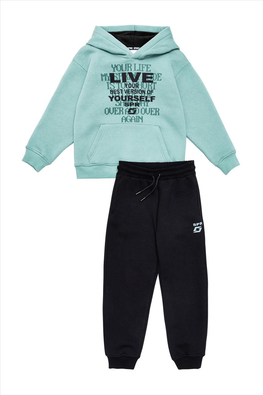 ΣΕΤ ΦΟΥΤΕΡ HOODIES COTTON GREEN BOY SPRINT S7-14