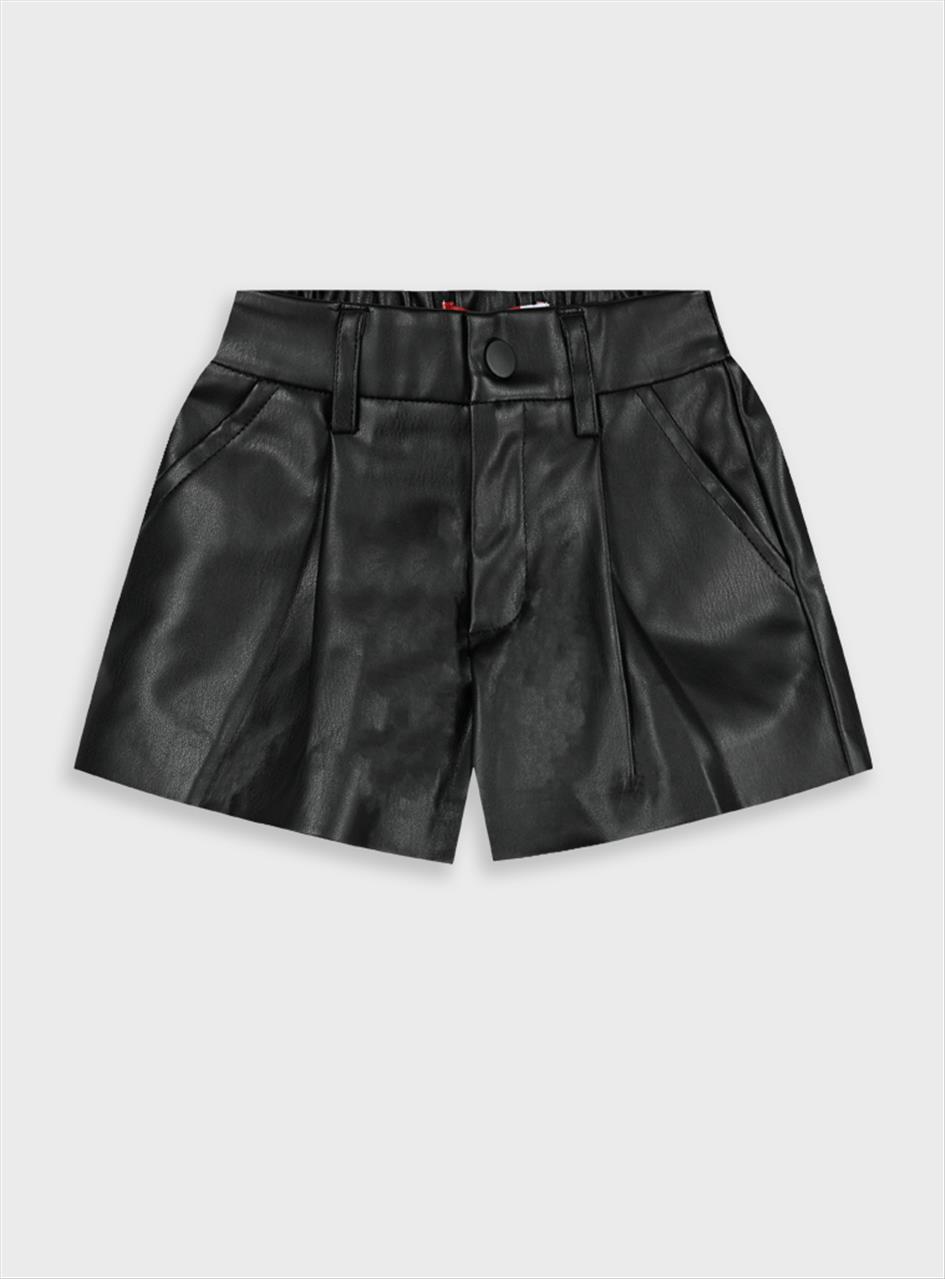 SHORTS ECO LEATHER BLACK GIRL ENERGIERS S3-12