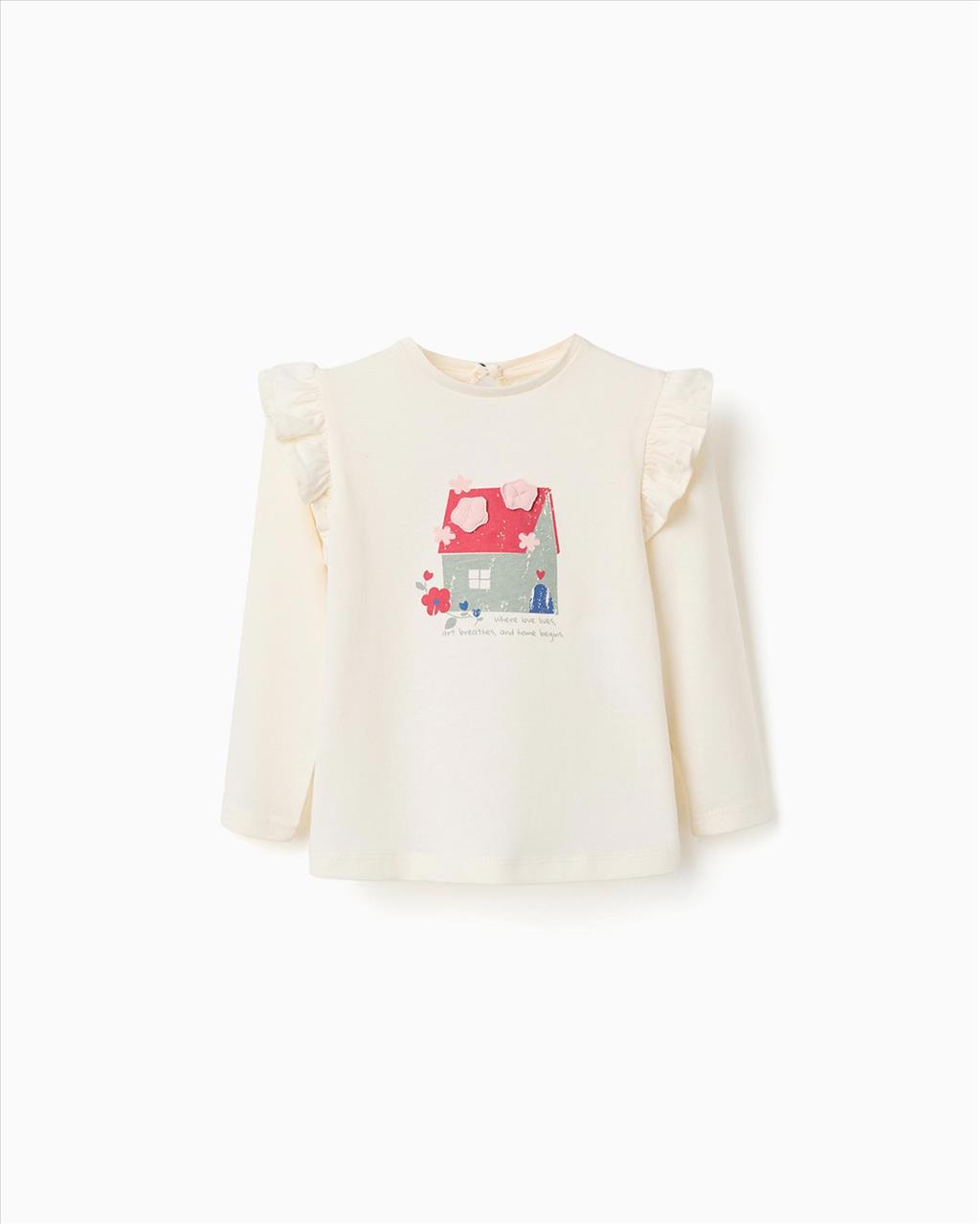 ΜΠΛΟΥΖΑ ΜΕ ΒΟΛΑΝ IVORY BABY GIRL ZIPPY S6M-3Y