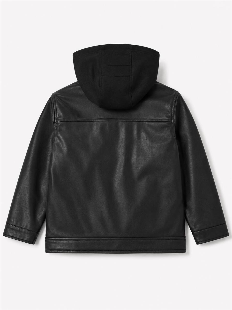 JACKET HOODIES ECO LEATHER BLACK BOY LOSAN S3-12 - Image 3