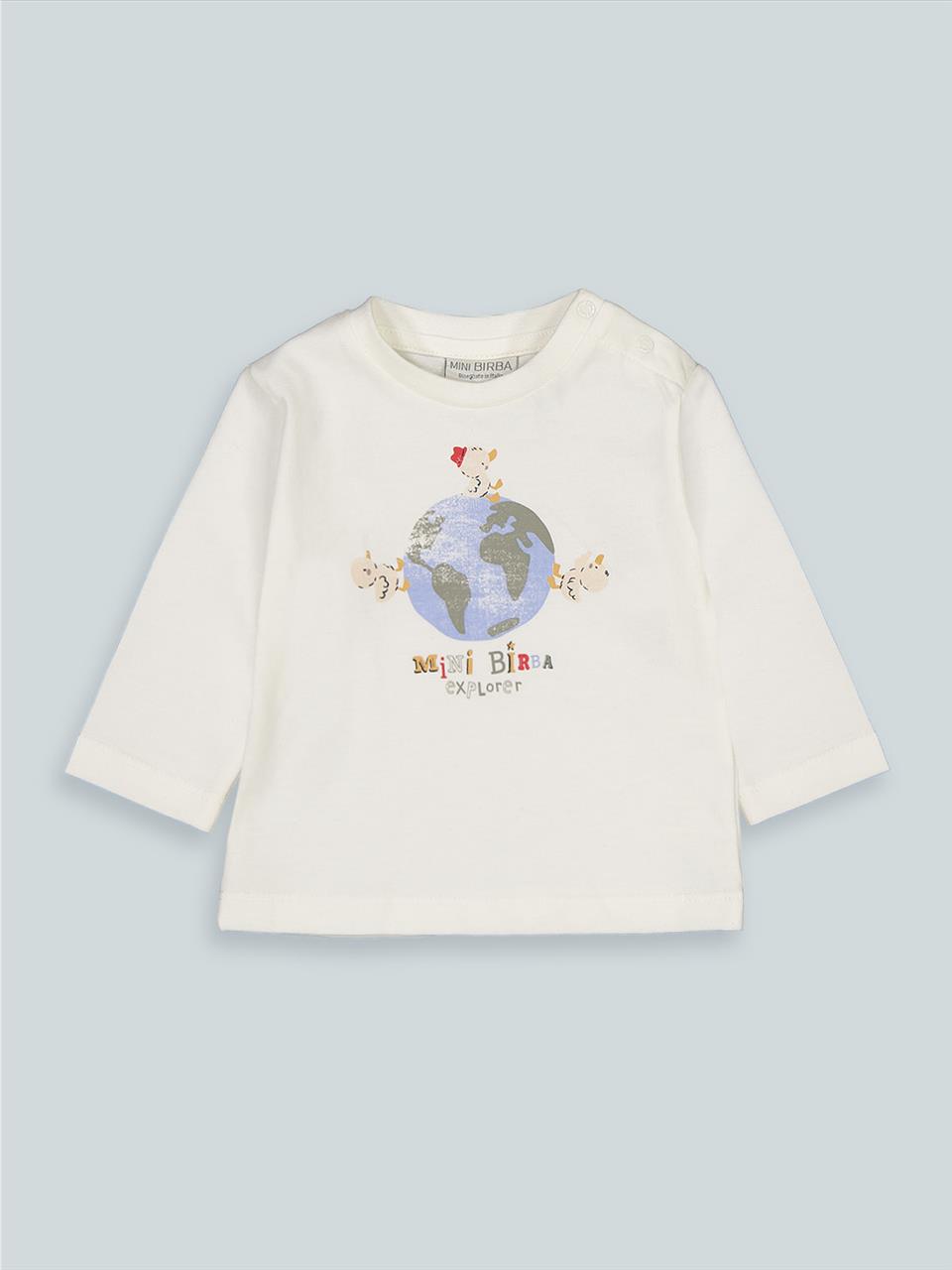 TSHIRT M/M COTTON WHITE BABY BOY BIRBA S3M-30M