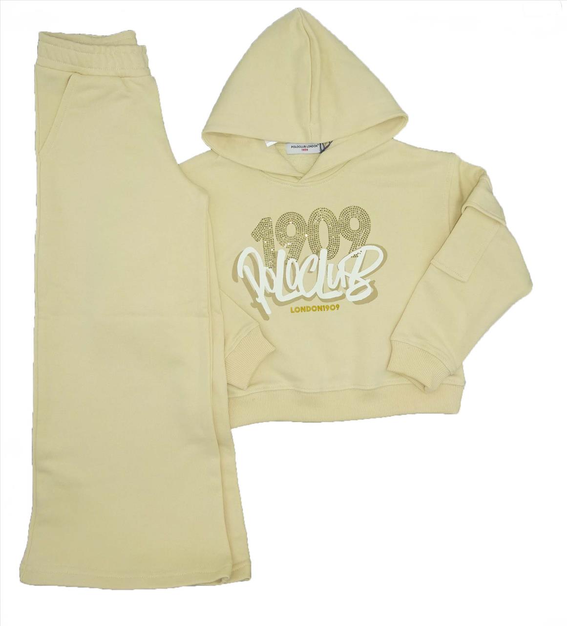 ΣΕΤ ΦΟΥΤΕΡ HOODIES BEIGE GIRL POLO CLUB LONDON S8-14